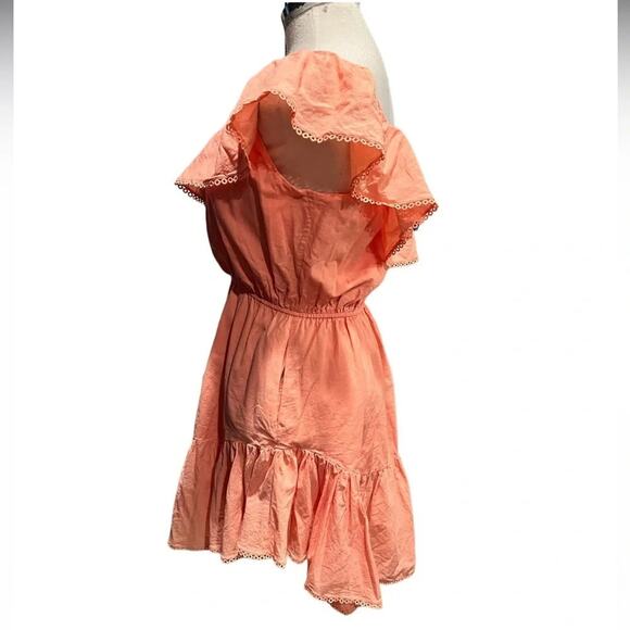 Free People Lovers Lane One-Shoulder Eyelet Minidress Women's Small - Picture 6 of 9